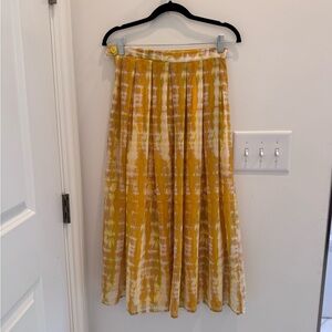 Who What Wear Yellow and White A-Line Skirt